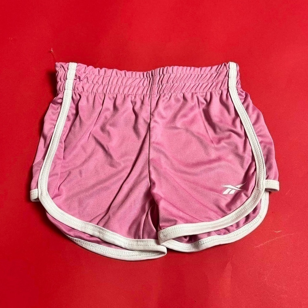 Pink and white athletic mini shorts 🤍💕